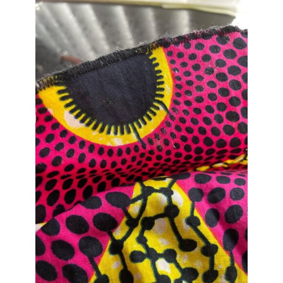 Handmade Dark Pink Yellow Patterned Maxi Skirt - Picture 10 of 11